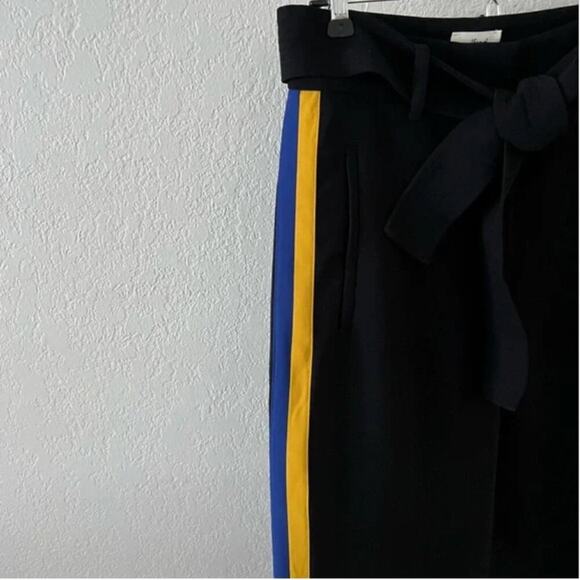 Aritzia Wilfred Tie-Waist Side-Stripe Black Trouser Pants - Picture 4 of 8